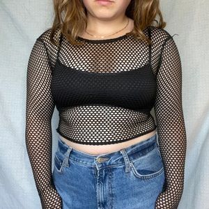 Black Long Sleeve Fishnet